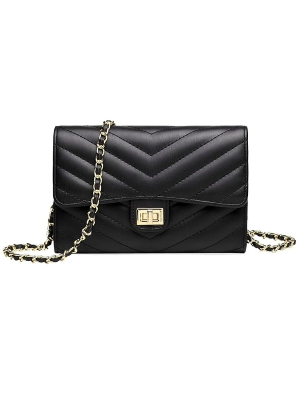Women's Small Crossbody Bag with Card Slots (cell phone purse), BLACK